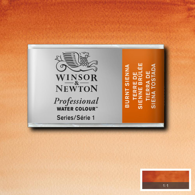Image of Akvarellfärg Winsor & Newton Prof. 1/1-kopp  Burnt sienna 074 * S1 100074 094376550986
