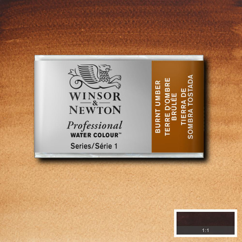 Image of Akvarellfärg Winsor & Newton Prof. 1/1-kopp  Burnt umber 076 S1 100076 094376550993