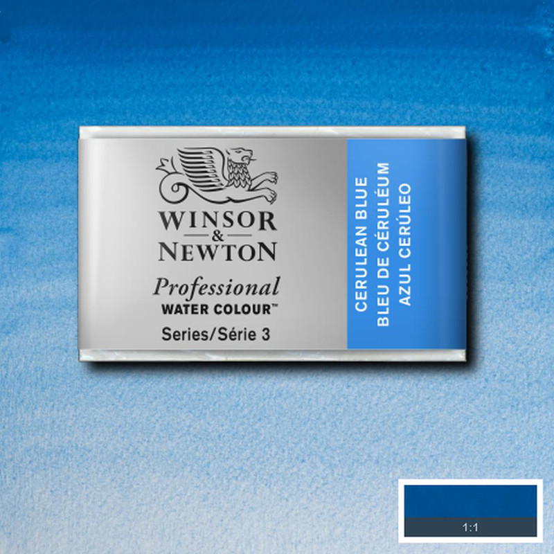 Image of Akvarellfärg Winsor & Newton Prof. 1/1-kopp  Cerulean blue 137 S3 100137 094376551099