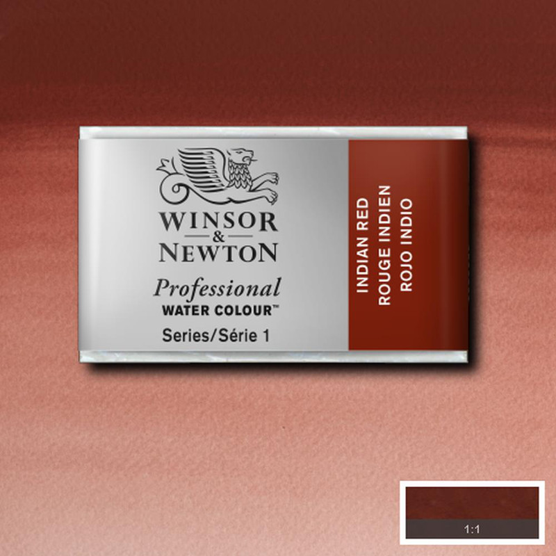 Image of Akvarellfärg Winsor & Newton Prof. 1/1-kopp  Indian red 317 S1 100317 094376551266