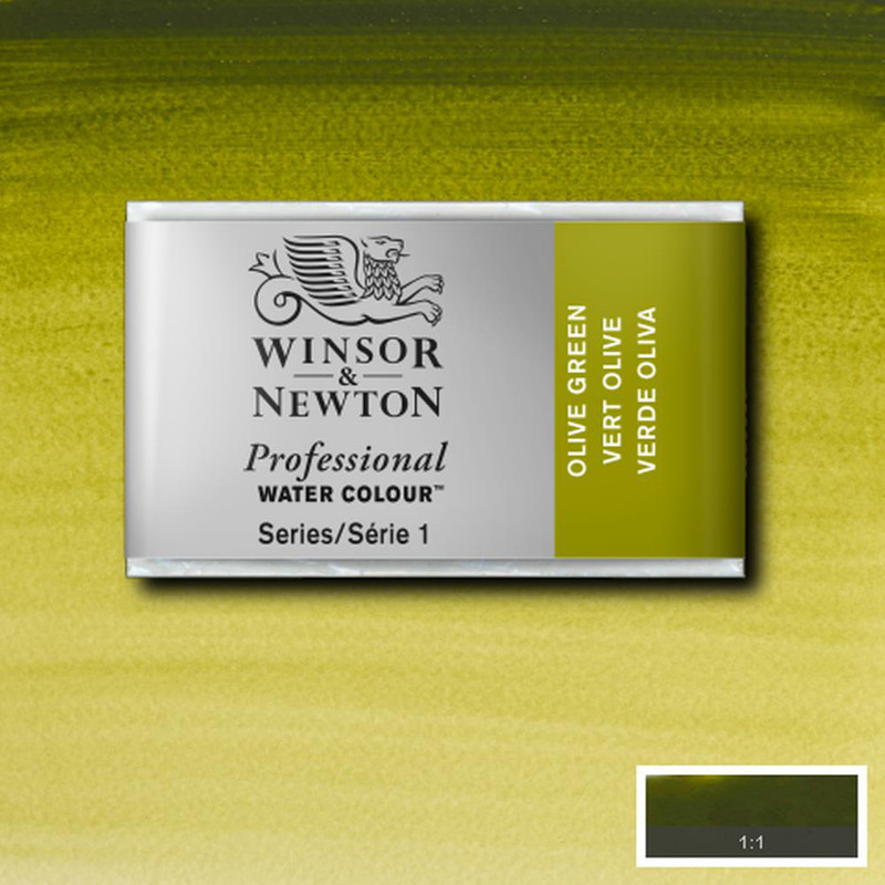 Image of Akvarellfärg Winsor & Newton Prof. 1/1-kopp  Olive green 447 S1 100447 094376551419