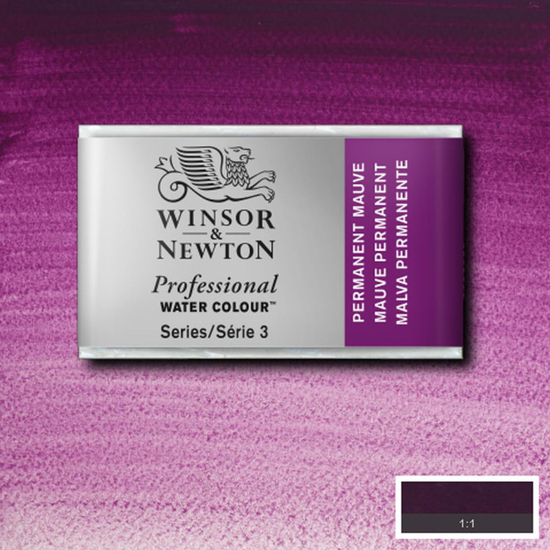 Image of Akvarellfärg Winsor & Newton Prof. 1/1-kopp  Permanent mauve   491 S3 100491 094376551464