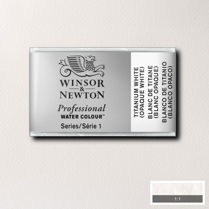 Image of Akvarellfärg Winsor & Newton Prof. 1/1-kopp  Titanium white (opaque) 644 * S1 100644 094376551624