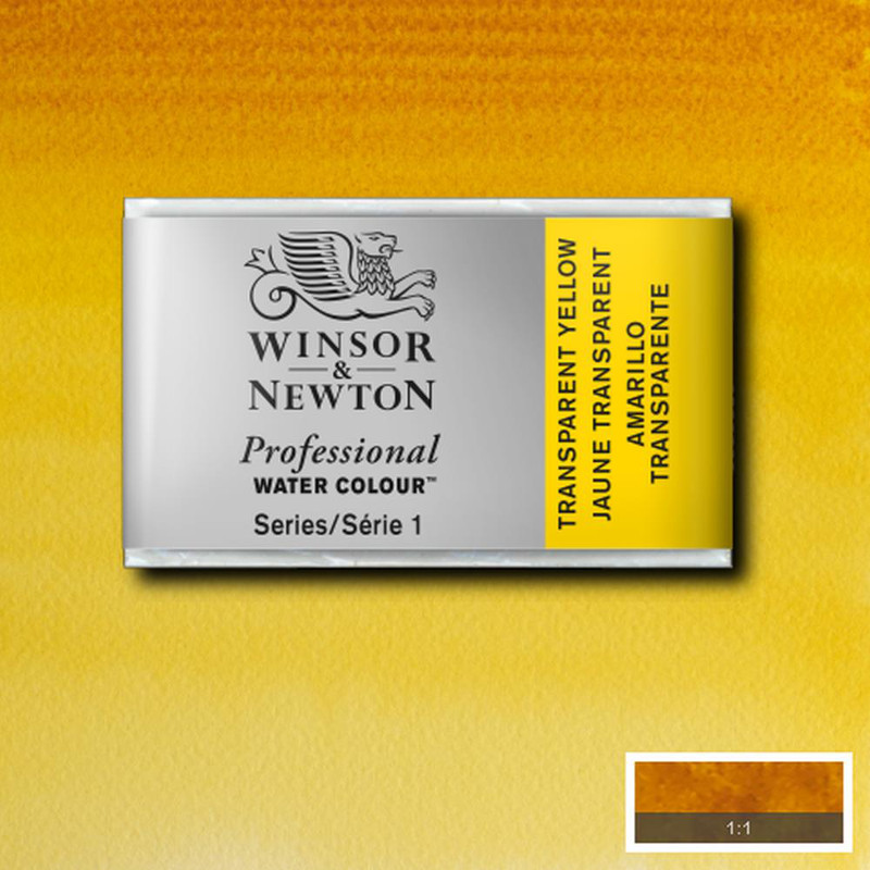 Image of Akvarellfärg Winsor & Newton Prof. 1/1-kopp  Transparent yellow   653 S2 100653 094376551631