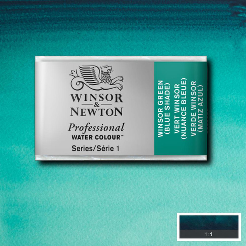 Image of Akvarellfärg Winsor & Newton Prof. 1/1-kopp  Winsor green (blue shade) 719 S1 100719 094376551723