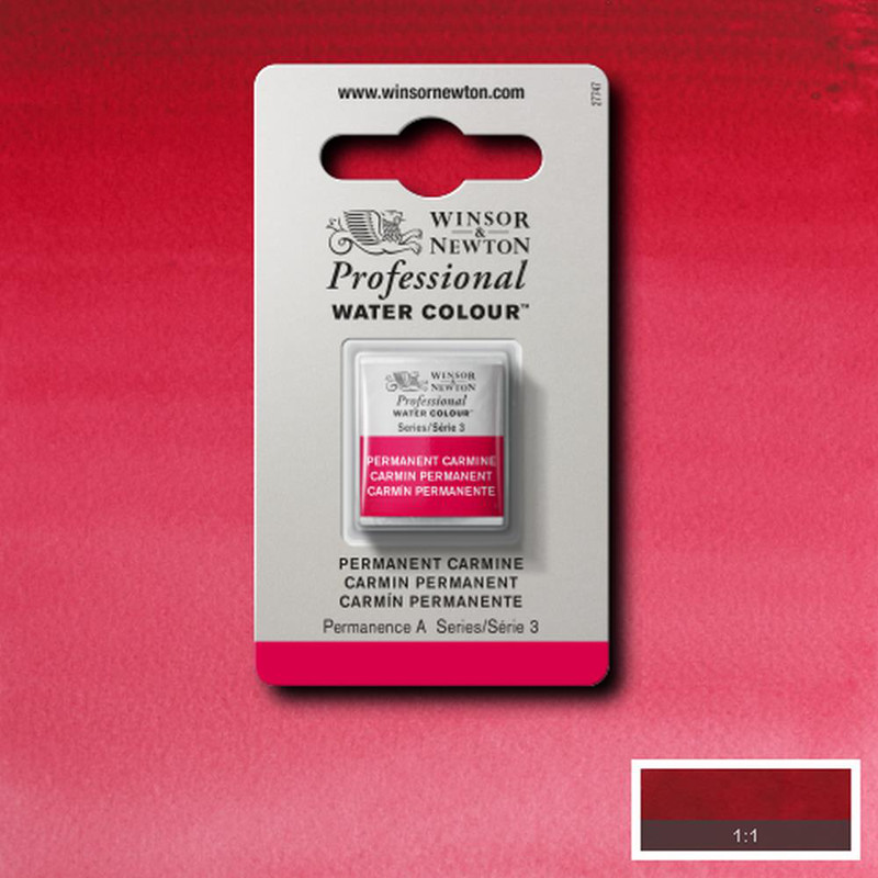 Image of Akvarellfärg Winsor & Newton Prof. 1/2-kopp  Permanent carmine 479 S3 101479 094376553628