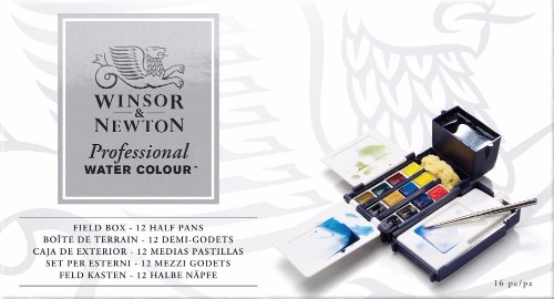Image of Akvarellset Winsor & Newton Prof.  PWC Artists' Field Box 12 ½ koppar 0190685 094376860825