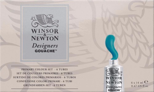 Image of Gouachefärgset Winsor & Newton Primary set 6x14ml 0690174 884955099728