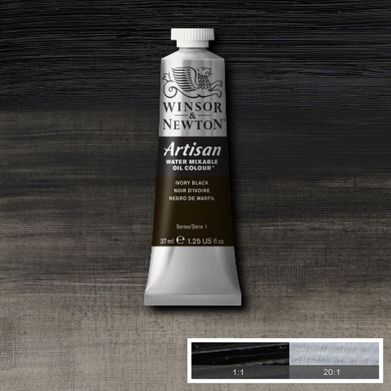 Image of Oljefärg (vattenlöslig) Artisan 37ml  Ivory black 331 (3F) S1 1514331 094376896220