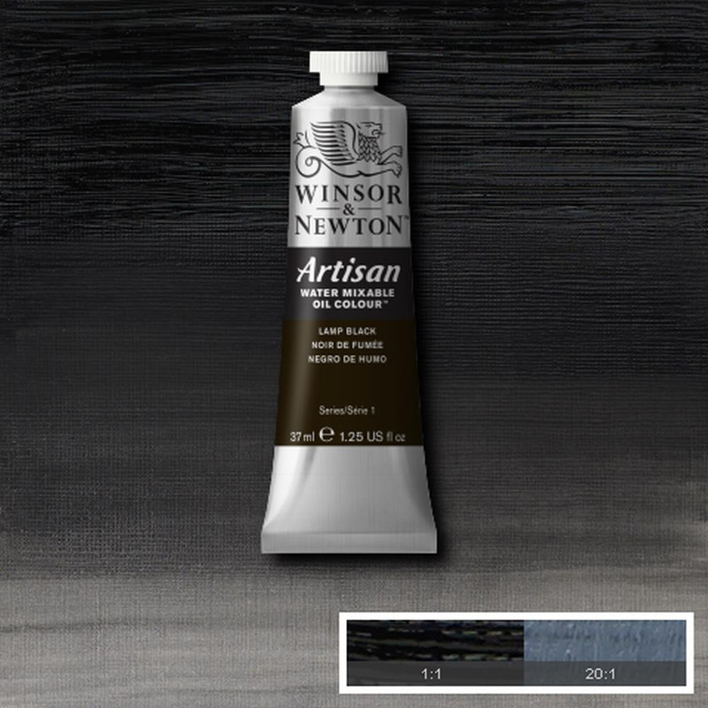 Image of Oljefärg (vattenlöslig) Artisan 37ml  Lamp black 337 (3F) S1 1514337 094376896237