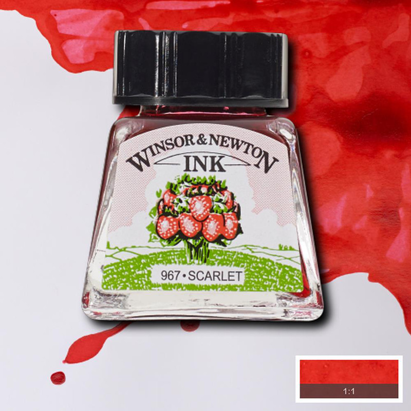 Image of Tusch Winsor & Newton 14ml  Scarlet 601 (6F) 1005601 094376896404