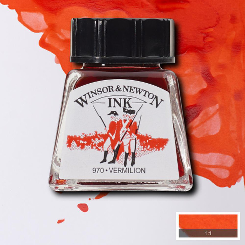 Image of Tusch Winsor & Newton 14ml  Vermilion 680 (6F) 1005680 094376896411