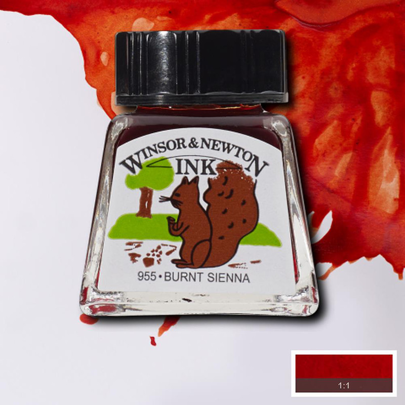 Image of Tusch Winsor & Newton 14ml  Burnt Sienna 074 (6F) 1005074 094376896466