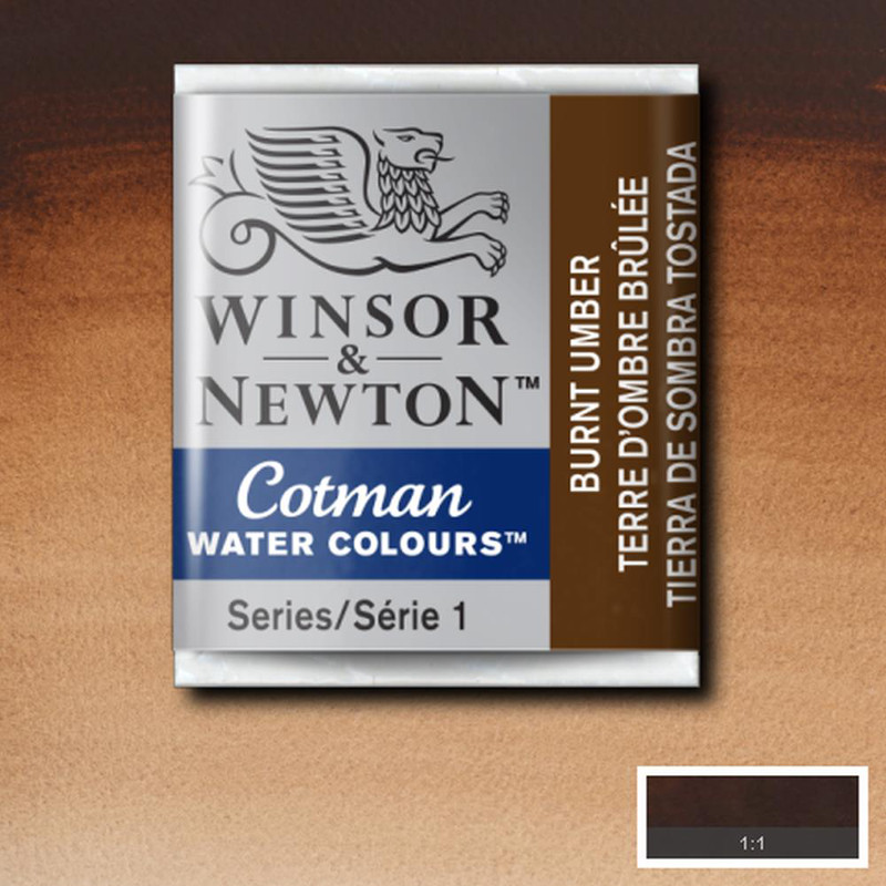Image of Akvarellfärg Cotman 1/2-kopp  Burnt umber 076 0301076 094376901443