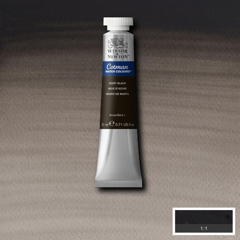 Image of Akvarellfärg Cotman 21ml  Ivory black 331 (3F) 0308331 094376902532