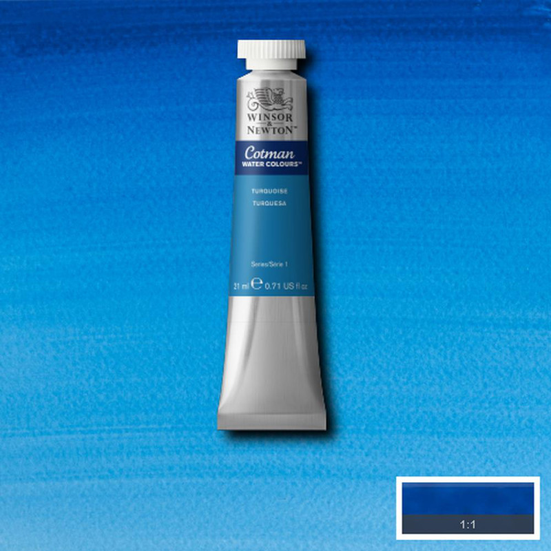 Image of Akvarellfärg Cotman 21ml  Turquoise 654 (3F) 0308654 094376902679