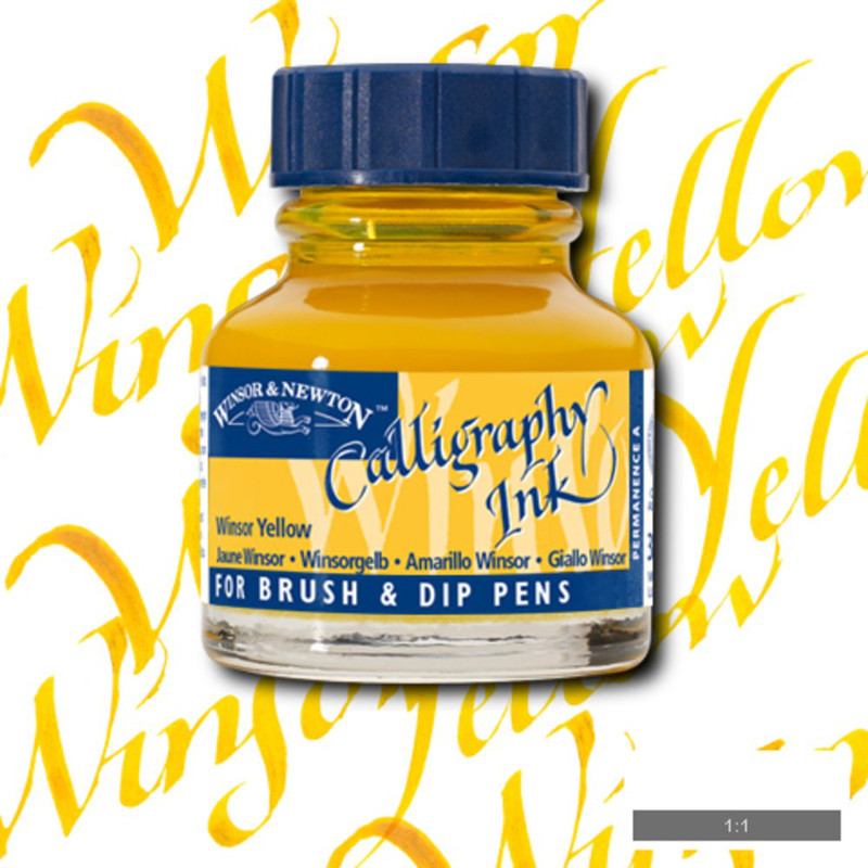 Image of Tusch Calli Ink Winsor & Newton 30ml  Winsor yellow 730 (3F) 1111730 094376907162