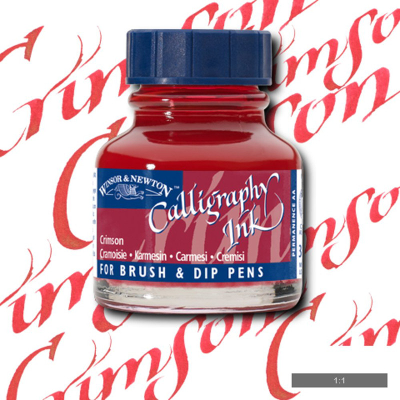 Image of Tusch Calli Ink Winsor & Newton 30ml  Crimson 203 (3F) 1111203 094376907186