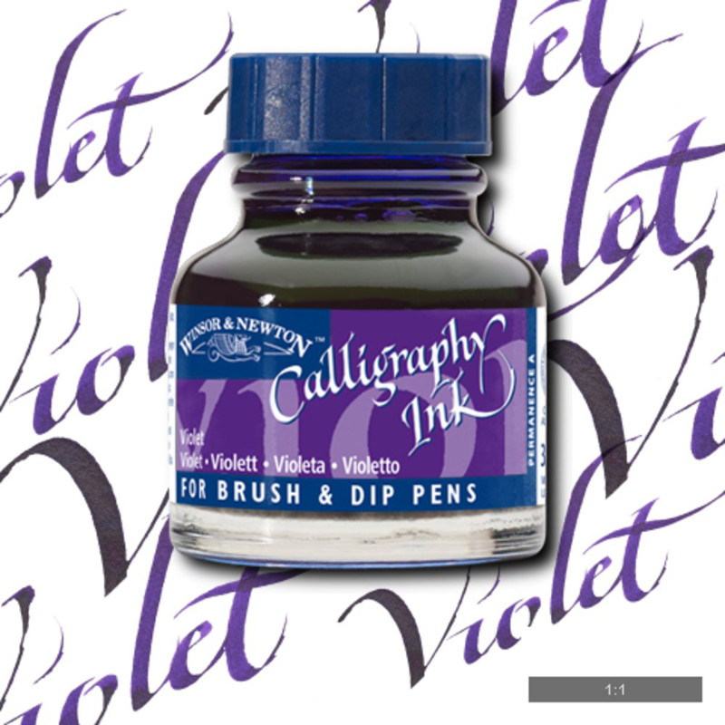 Image of Tusch Calli Ink Winsor & Newton 30ml  Violet 688 (3F) 1111688 094376907193