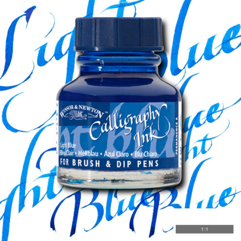 Image of Tusch Calli Ink Winsor & Newton 30ml  Light blue 350 (3F) 1111350 094376907209