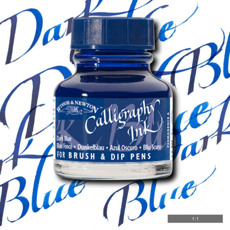 Image of Tusch Calli Ink Winsor & Newton 30ml  Dark blue 222 (3F) 1111222 094376907216