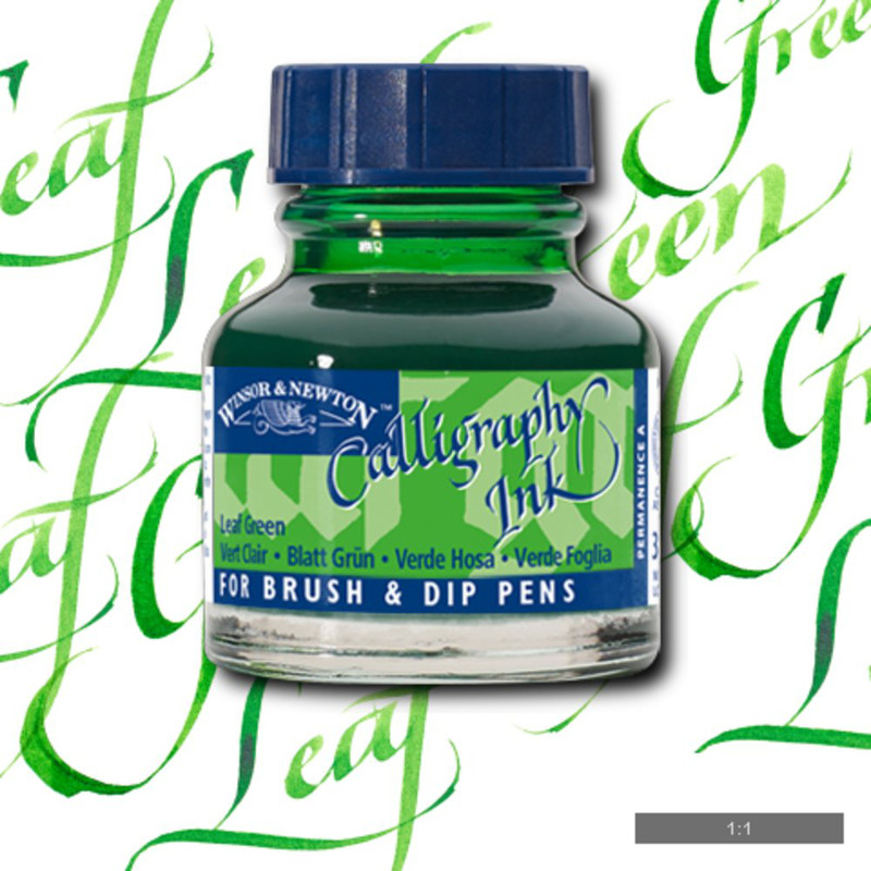 Image of Tusch Calli Ink Winsor & Newton 30ml  Leaf green 341 (3F) 1111341 094376907223