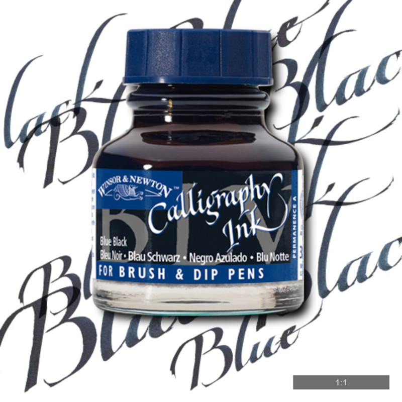 Image of Tusch Calli Ink Winsor & Newton 30ml  Blue black 034 (3F) 1111034 094376907230