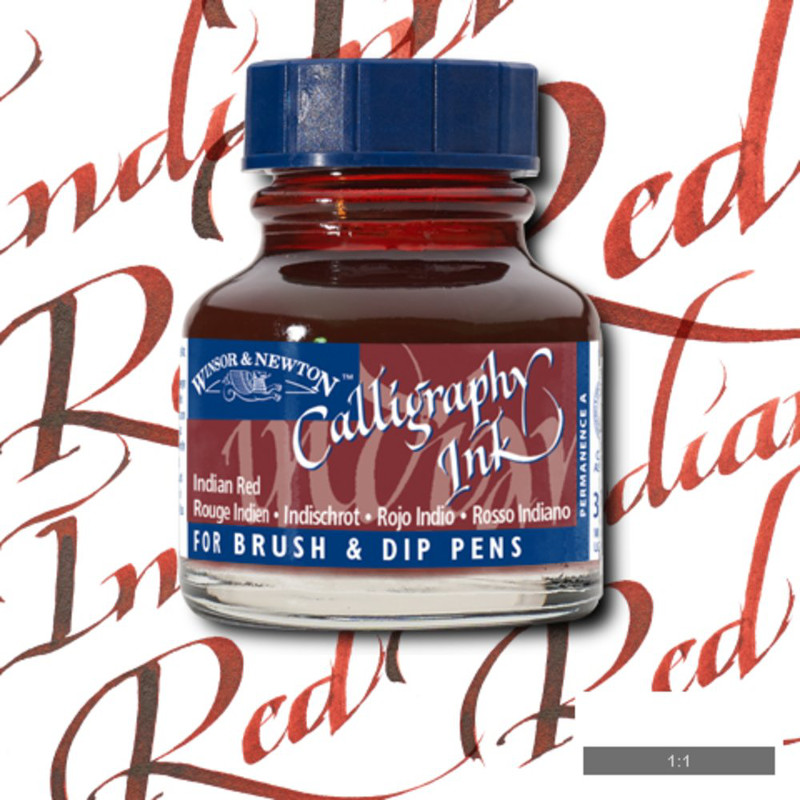Image of Tusch Calli Ink Winsor & Newton 30ml  Indian red 317 (3F) 1111317 094376907254