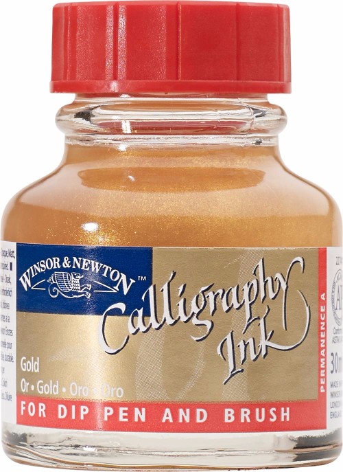 Image of Tusch Dip Ink Winsor & Newton 30ml Gold (metallic) 283 (3F) 1110283 094376907292