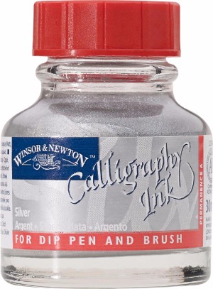 Image of Tusch Dip Ink Winsor & Newton 30ml Silver (metallic) 617 (3F) 1110617 094376907308