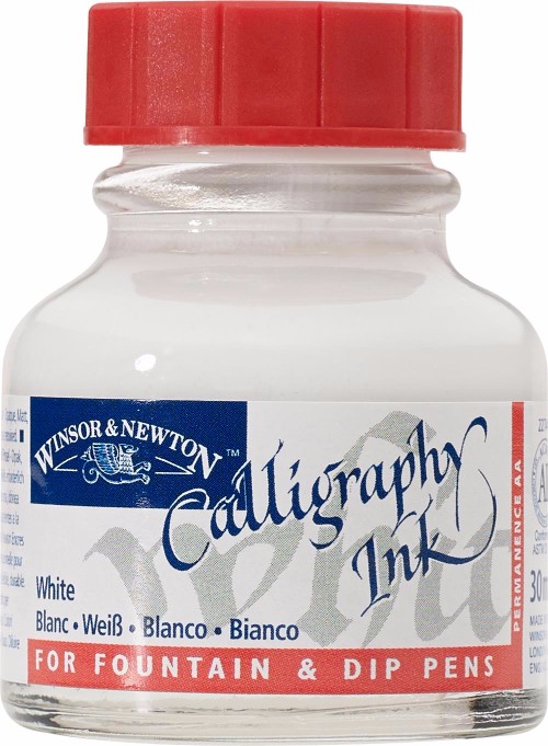 Image of Tusch Dip Ink Winsor & Newton 30ml White 702 (3F) 1110702 094376907322