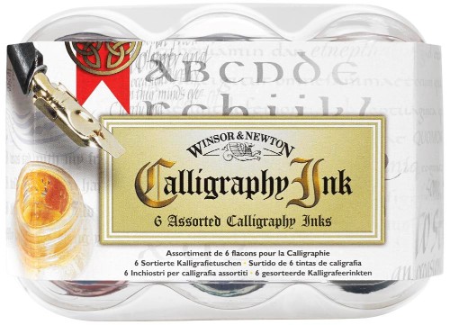 Image of Tuschset Winsor & Newton Kalligrafitusch 6x30 ml 1190192 094376907407