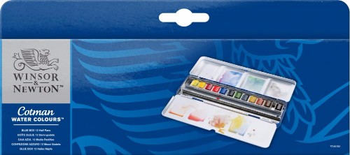 Image of Akvarellset Cotman Blue Box 12 ½ koppar 0390453 094376936704