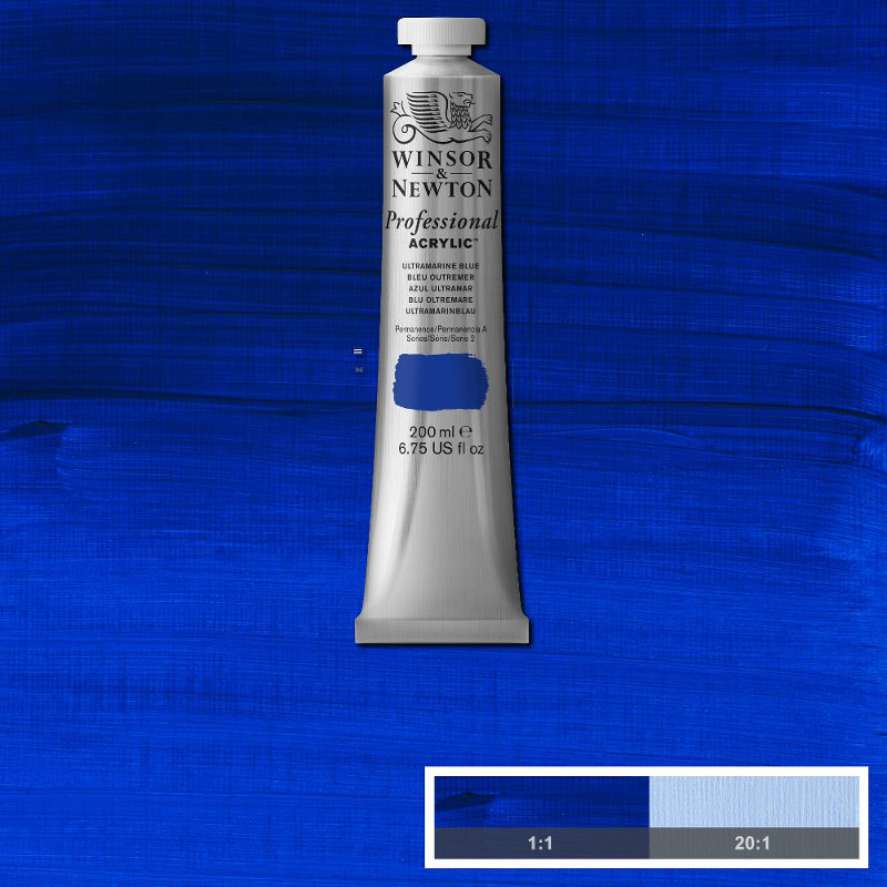 Image of Akrylfärg Winsor & Newton Prof. 200ml  Ultramarine Blue 664 * S2 2337664 094376937244