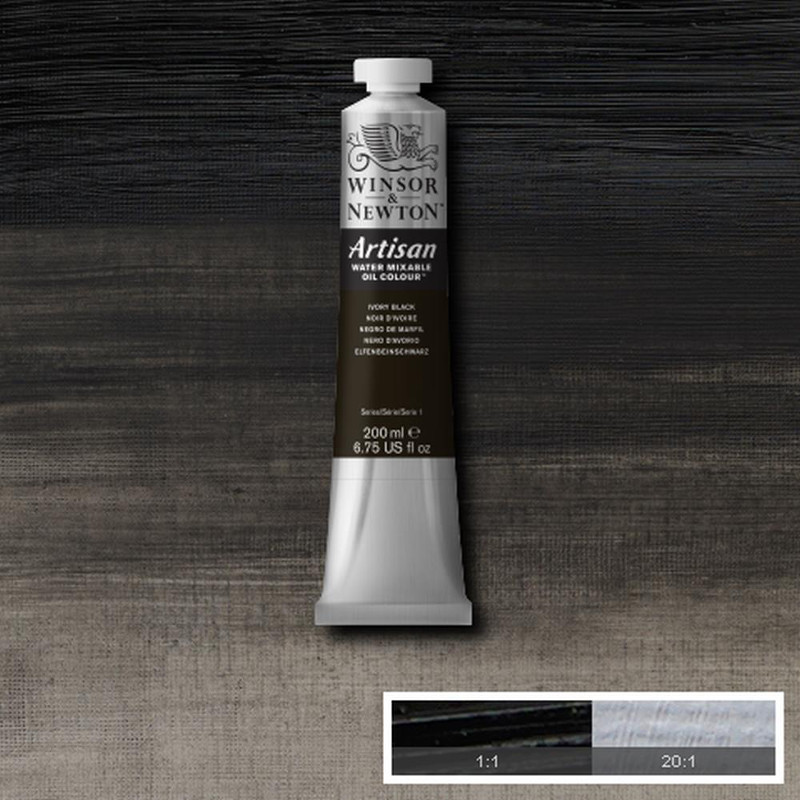 Image of Oljefärg (vattenlöslig) Artisan 200ml  Ivory Black 331 S1 1537331 094376949803