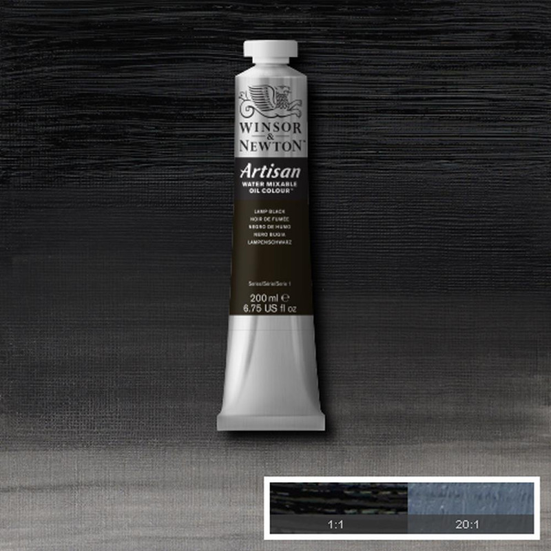 Image of Oljefärg (vattenlöslig) Artisan 200ml  Lamp Black 337 S1 1537337 094376949810
