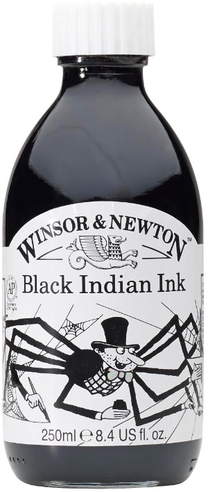 Image of Tusch Winsor & Newton 250ml  Black Indian ink  030 1040030 094376953053
