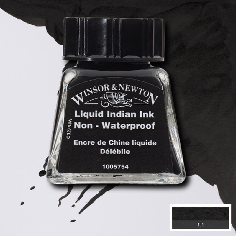 Image of Tusch Winsor & Newton 14ml  Liquid indian ink 754 (6F) 1005754 094376954180
