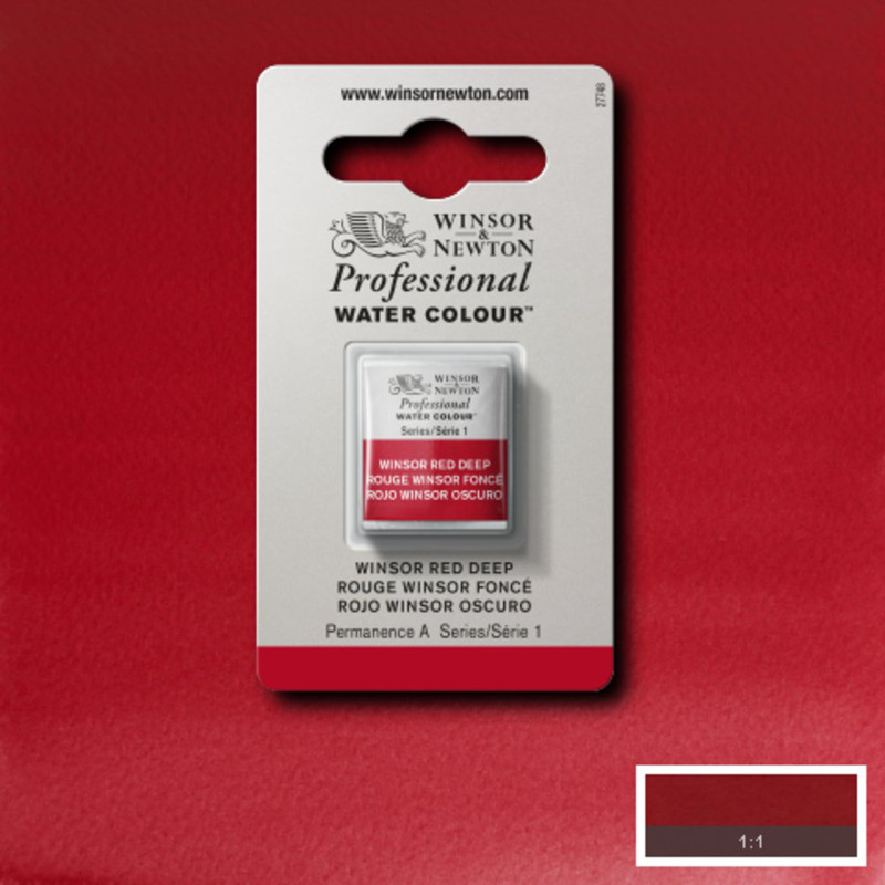 Image of Akvarellfärg Winsor & Newton Prof. 1/2-kopp  Winsor Red Deep 725 S1 101725 094376955378