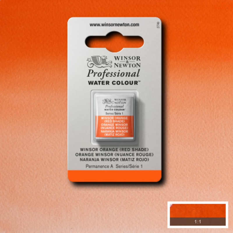 Image of Akvarellfärg Winsor & Newton Prof. 1/2-kopp  Winsor Orange Red shade 723 S1 101723 094376955385