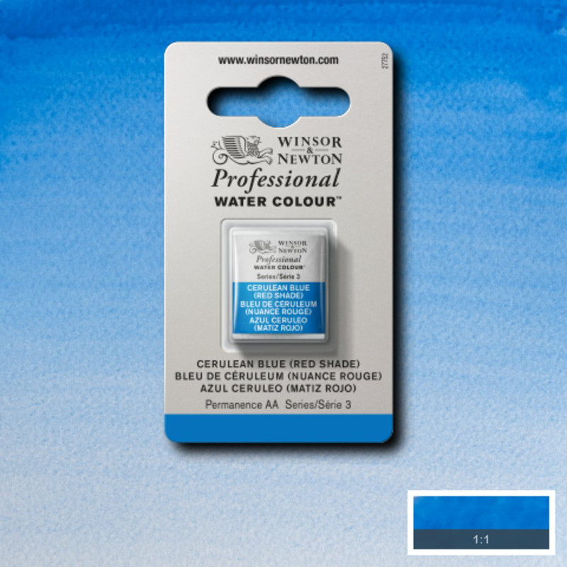 Image of Akvarellfärg Winsor & Newton Prof. 1/2-kopp  Cerulean Blue (Red Shade)  140 S3 101140 094376955415