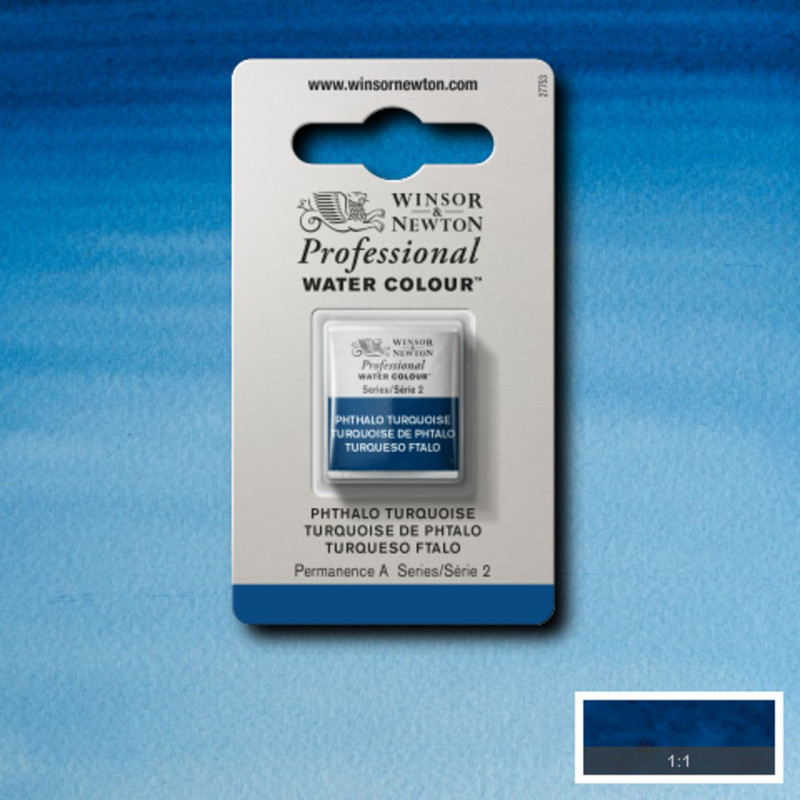 Image of Akvarellfärg Winsor & Newton Prof. 1/2-kopp  Phthalo Turquoise  526 S2 101526 094376955422