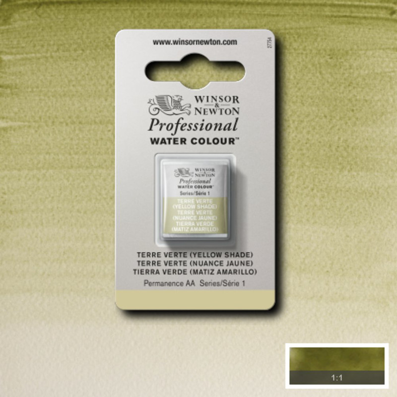 Image of Akvarellfärg Winsor & Newton Prof. 1/2-kopp  Terre Verte (yellow shade) 638 S1 101638 094376955439