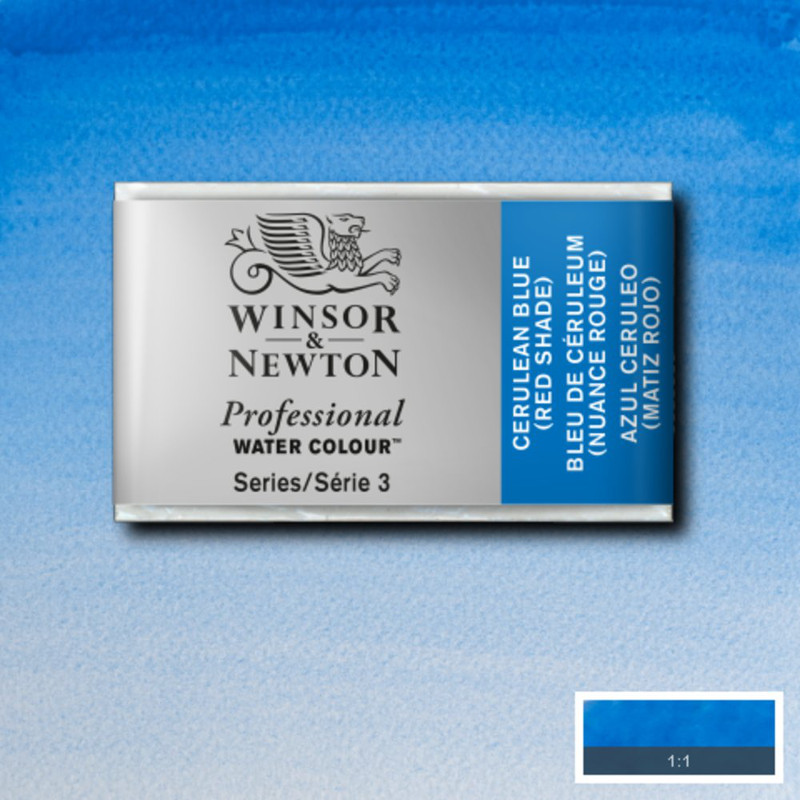 Image of Akvarellfärg Winsor & Newton Prof. 1/1-kopp  Cerulean Blue (Red Shade)  140 S3 100140 094376955569