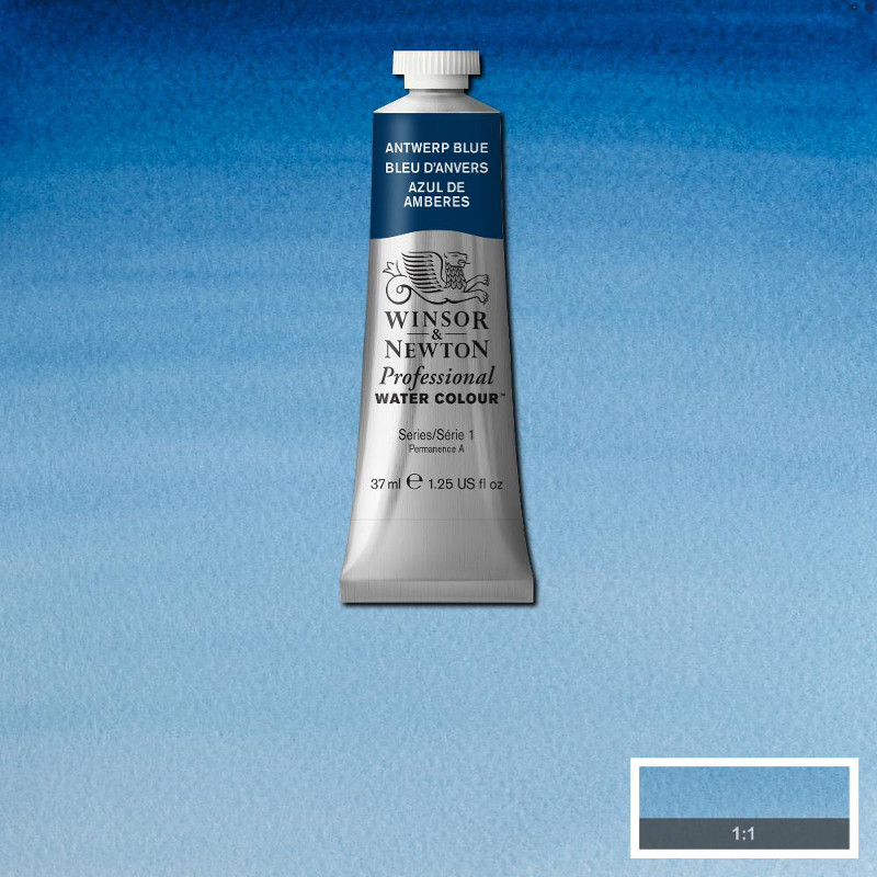 Image of Akvarellfärg Winsor & Newton Prof. 37ml  Antwerp Blue 010 (3F) S1 114010 094376970005