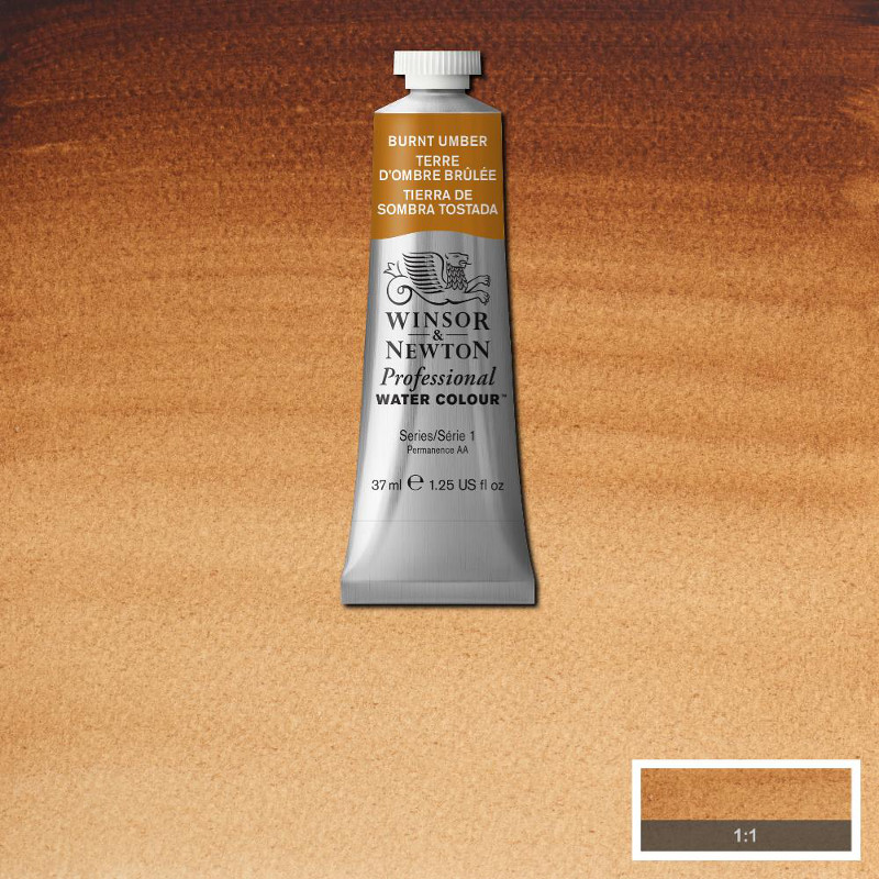 Image of Akvarellfärg Winsor & Newton Prof. 37ml  Burnt Umber 076 (3F) S1 114076 094376970036