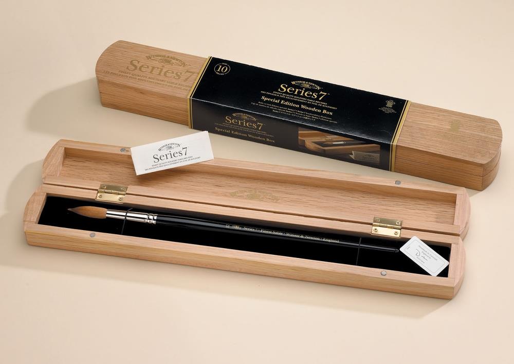 Image of Mårdhårspenselset Winsor & Newton Serie 7 St 8 WOOD BOX 5017008 094376970494