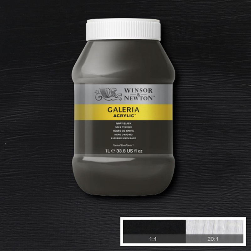 Image of Akrylfärg Galeria 1 liter  Ivory black 331 2154331 094376984910