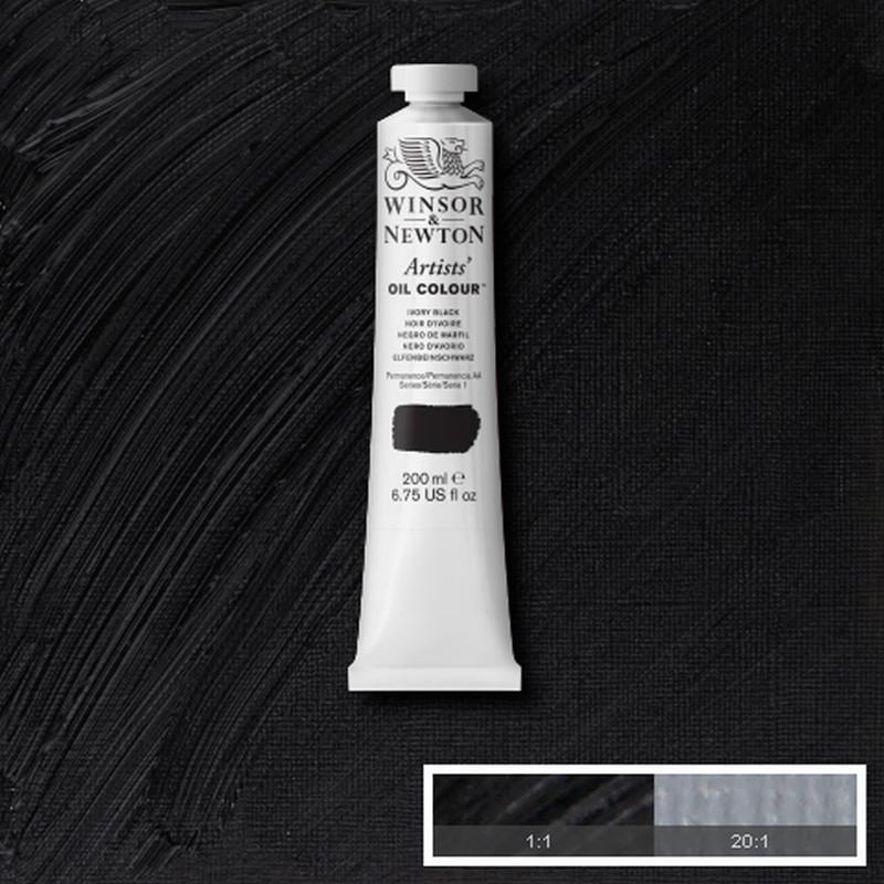 Image of Oljefärg Winsor & Newton Artist 200ml  Ivory black 331 S1 1237331 094376985665