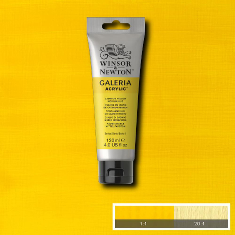 Image of Akrylfärg Galeria 120ml  Cadmium yellow med. hue 120 2131120 094376986631